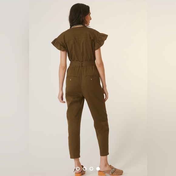 Anthropologie Tapered Ruffle Jumpsuit - Picture 4 of 11